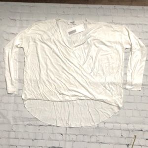 PlusSize Long Sleeve Cropped Surplus Top